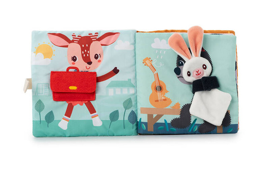 LILLIPUTIENS Miękka książeczka aktywizująca z mini-komforterem „Joe i jego przytulanka” 12 m+