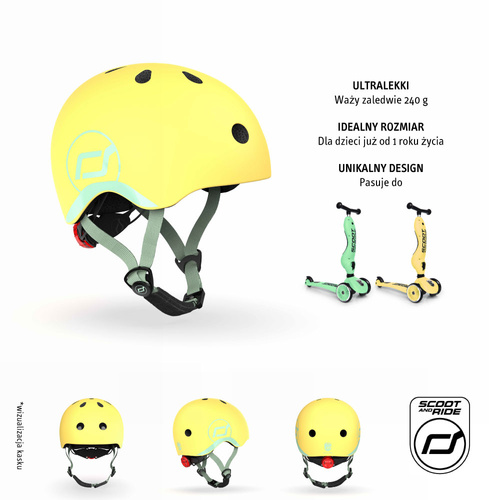 SCOOTANDRIDE - XXS-S helmet for children 1-5 years Lemon