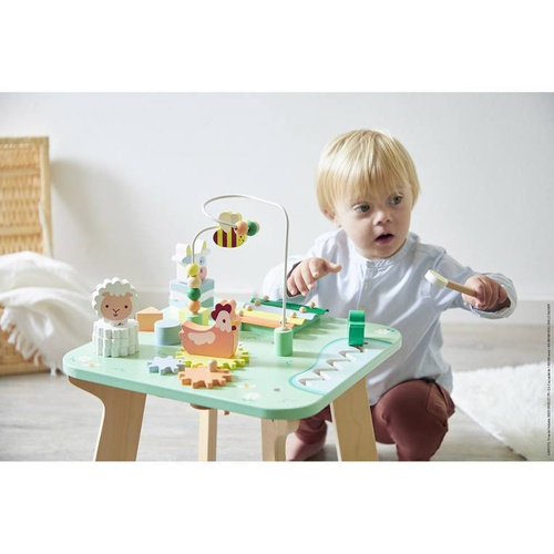 Janod - Multifunctional wooden educational table Meadow 12 m +