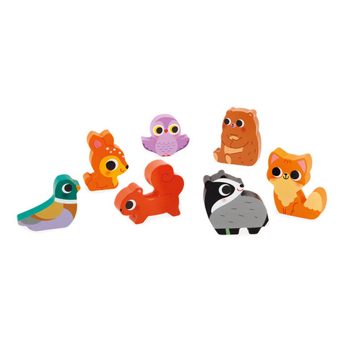 Janod - Puzzle drewniane 3D Las 7 el.,18 m+