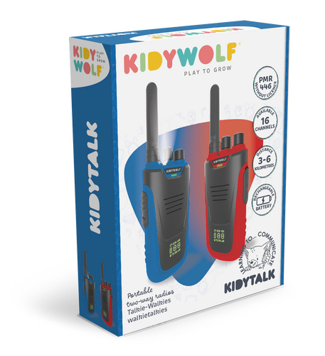 Kidywolf - KIDYTALK walkie-talkie set, blue-red