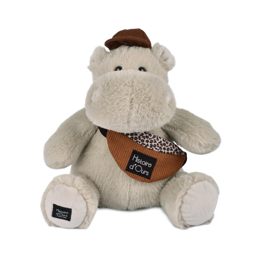 DOUDOU – HELLO BROOK plush hippo Histoire d'Ours, 20 cm, beige