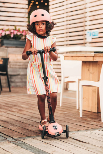 SCOOTANDRIDE - Highwaykick 3 LED - Folding scooter with light-up wheels 3+ Peach