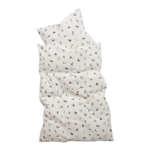 Leander - Baby bedding, 70x100 cm, Forest, Organic Cotton, Dusty Rose