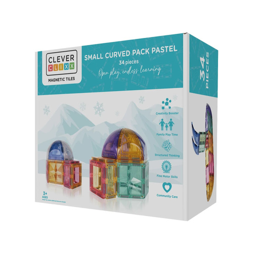 Cleverclixx - Small Curved Pack Pastel - 34 pieces