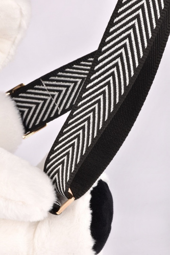 DOUDOU – plush dog shoulder bag, Doudou et Compagnie, black and white