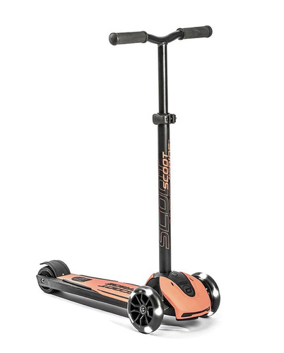 SCOOTANDRIDE - Highwaykick 5 LED - Folding scooter with light-up wheels 5+ Peach
