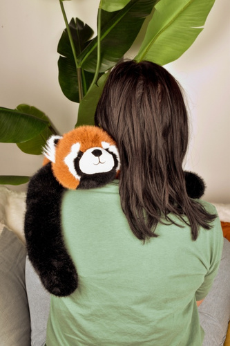 DOUDOU – Histoire d'Ours weighted red panda plush, 50 cm, orange