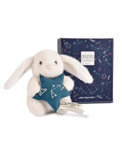 DOUDOU – DOUDOU ASTRO plush rabbit with zodiac sign, Doudou et Compagnie, 12 cm, Libra