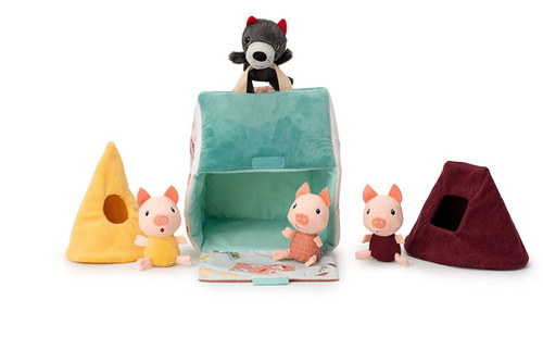 LILLIPUTIENS Zestaw 3 domków dla świnek i wilka 18 m+
