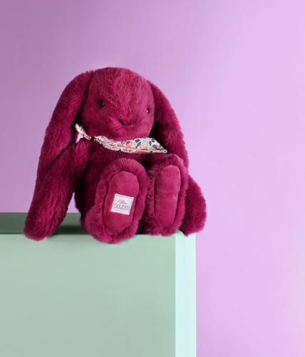 DOUDOU – Lapin Fleurette plush rabbit by Doudou et Compagnie, 25 cm, plum