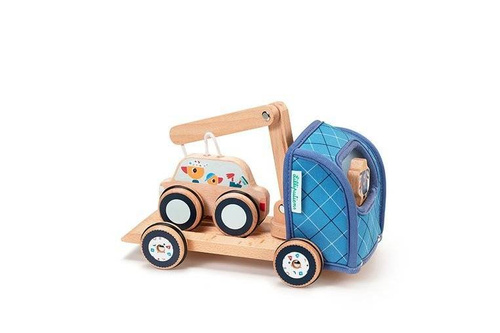 LILLIPUTIENS - Wooden tug with a movable hook and a donkey car Ignace 2 years +