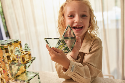 CLEVERCLIXX - magnetic blocks Magic Forest Pack Pastel - 65 pcs.