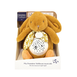 DOUDOU - musical projector night light Lapin Doudou Projection, Doudou et Compagnie, 19 cm, ochre