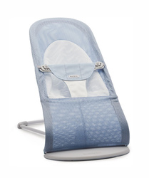 BABYBJORN - Bouncer Balance Soft Light grey frame, Mesh, Sky blue/White