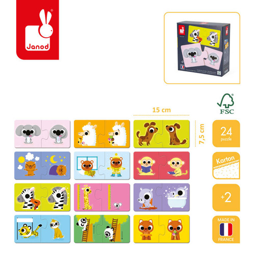 Janod - Pierwsze puzzle do pary Przeciwieństwa 24 elementy 2+