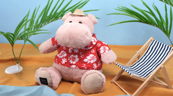 DOUDOU – ALOHA plush hippo by Histoire d'Ours, 38 cm, powder pink