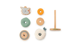 LILLIPUTIENS Drewniana układanka piramida z miękkimi elementami Smok Joe 12 m+