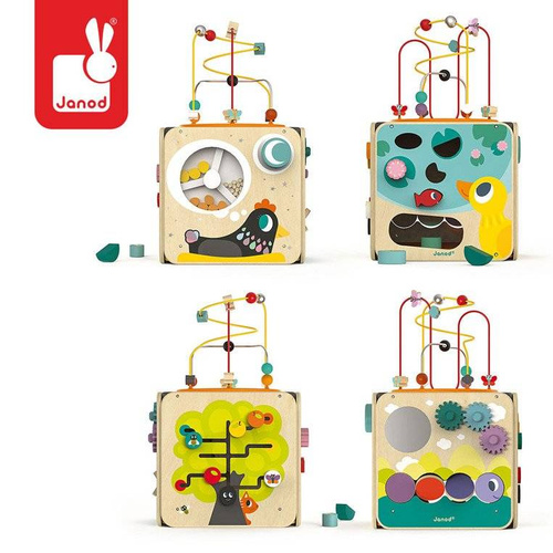 Janod - Multifunctional educational cube with a large loop
