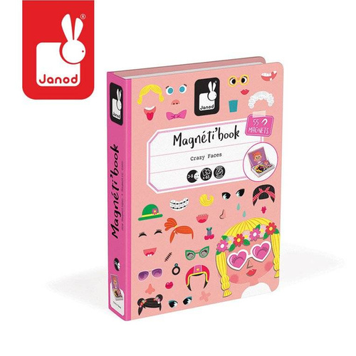 Janod - Magnetic puzzle Funny faces Girl Magnetibook collection 2018