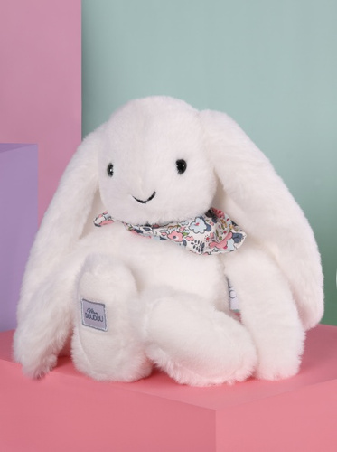 DOUDOU – Lapin Fleurette plush rabbit by Doudou et Compagnie, 25 cm, white