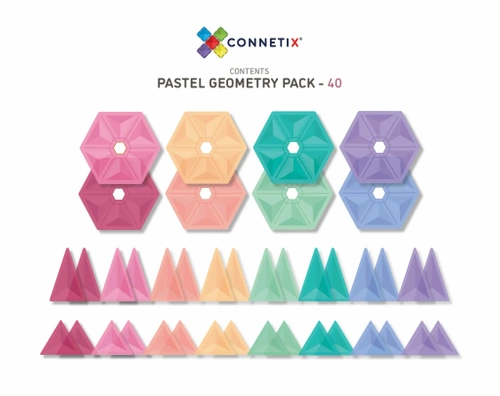 CONNETIX - 40 pc Pastel Geometry Pack