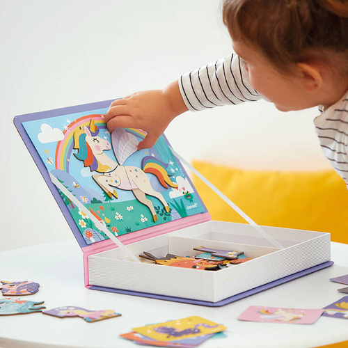 Janod - Magnetic puzzle Unicorn Magnetibook 3-8 years