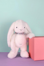 DOUDOU ET COMPAGNIE – Lapin Fleurette plush rabbit, 50 cm, white