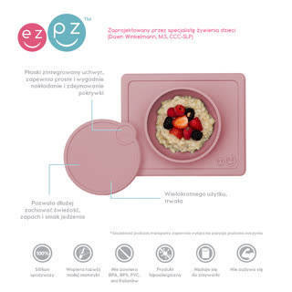 EZPZ Silikonowa miseczka z podkładką 2w1 Mini Bowl różowy