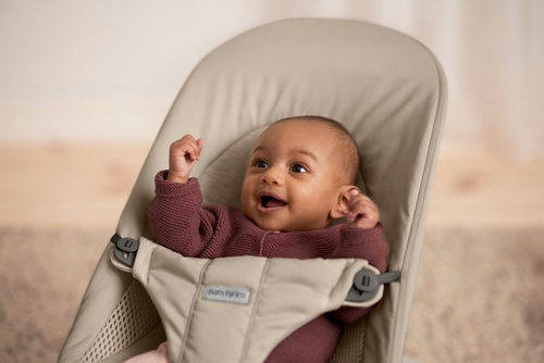 BABYBJÖRN - Bouncer BLISS Woven/Jersey Tri Fabric, Sand Grey