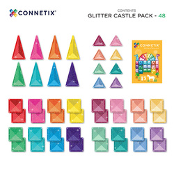 Connetix - Glitter Castle Pack - 48 pieces