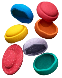 STAPELSTEIN – Set of 6+1 sensory stacking stones for active play: Rainbow Set Winter Special classic