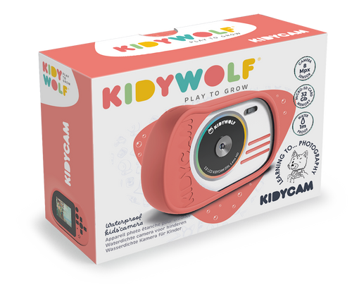 Kidywolf - KIDYCAM - digital camera for children, waterproof, pink