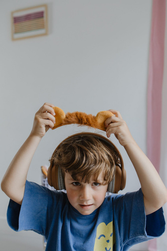 Kidywolf - Bluetooth headphones with magnetic ears KIDYEARS, lion