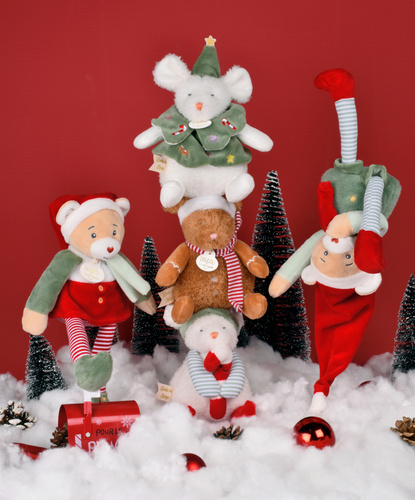 DOUDOU - Christmas pixy plush with house, Doudou et Compagnie, 27 cm, Farceur Cotillon