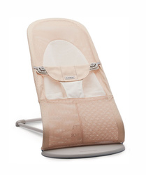 BABYBJORN - Bouncer Balance Soft Light grey frame, Mesh, Pearly pink/White
