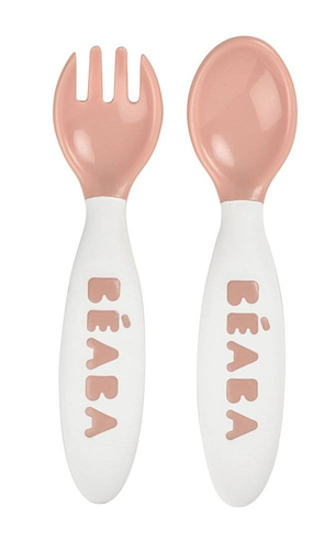 Beaba - Plastic cutlery in a case nude