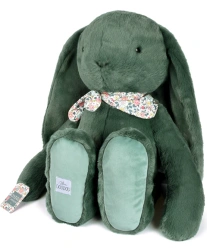 DOUDOU – Lapin Fleurette plush rabbit by Doudou et Compagnie, 70 cm, eucalyptus green