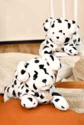 DOUDOU – Les P'tits Relax weighted plush dalmatian dog, Histoire d'Ours, 22 cm, white
