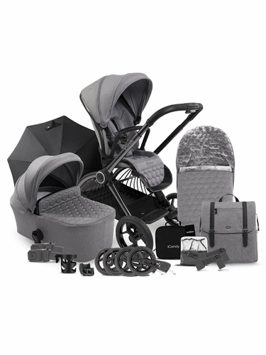 CORE Pushchair and Carrycot Light Grey - Complete Bundle