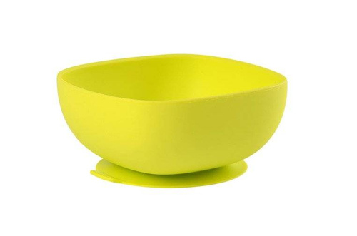 Beaba - yellow silicone cup with a suction cup