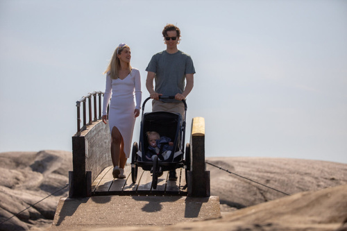 Hamax - Bike trailer for kids  BREEZE ONE + Jogger wheel - Navy/cream