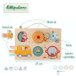 LILLIPUTIENS Wooden manipulation board with Farma suitcase 12 m+