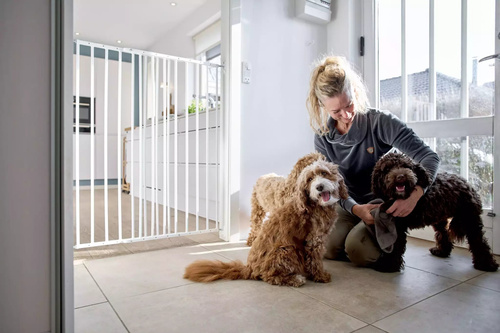 DogSpace - Charlie Extra Tall Extending Dog Gate, White (63.5-107cm)