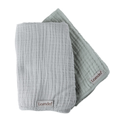 LEANDER - topper for changing mat MATTY™, 2-pack, grey/sage green