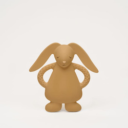 MOONIE - natural rubber rabbit teether, cappuccino