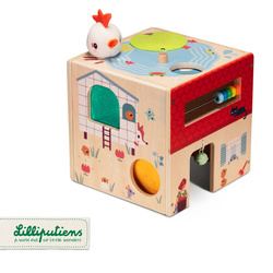 LILLIPUTIENS -Wooden activity cube - Farm 12 m+