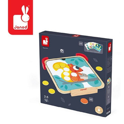 Janod - Wooden magnetic puzzle with blackboard I'm learning colors