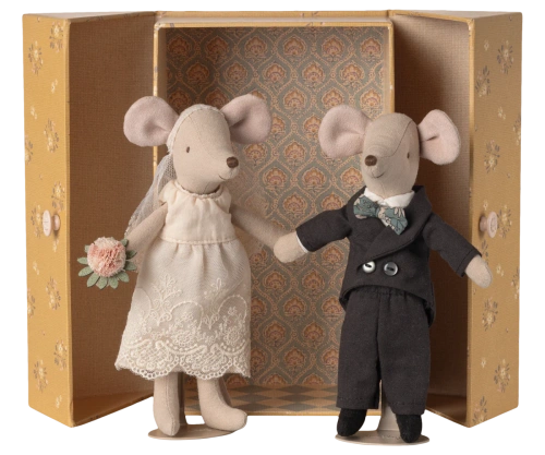 MAILEG - a pair of wedding mice in a box, Mom and Dad
