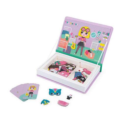 Janod - Magnetic puzzle. Costumes Girl Magnetibook collection 2018